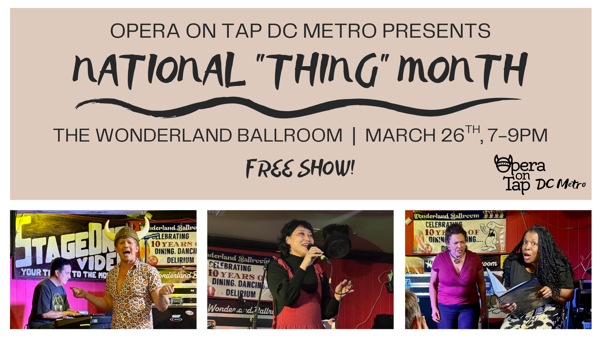 Opera on Tap DC Metro presents: National "Thing" Month